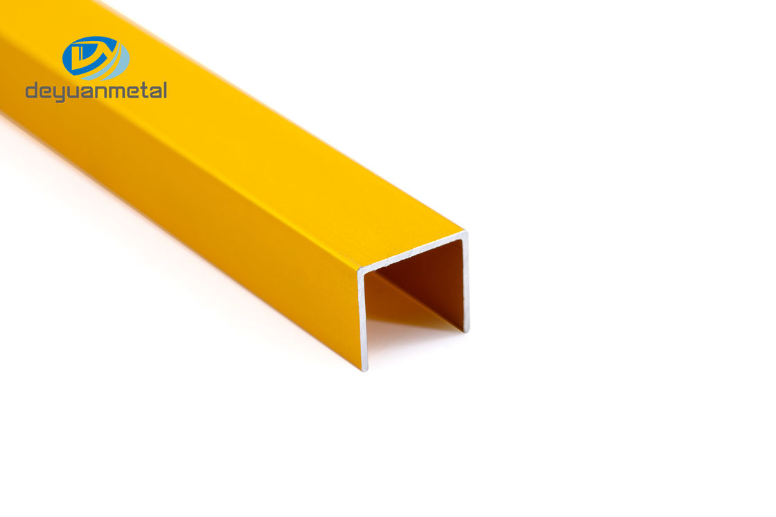 colore di alluminio dell'oro di trattamento di elettroforesi di profili di Manica di lunghezza di 2.4m per la decorazione del pavimento della parete
